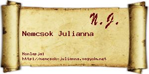 Nemcsok Julianna névjegykártya